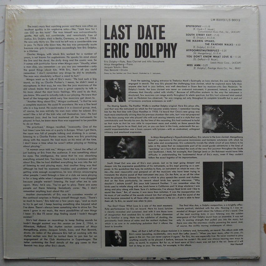 LP/MONO＜LIMELIGHT＞■ERICK DOLPHY■LAST DATEの画像2