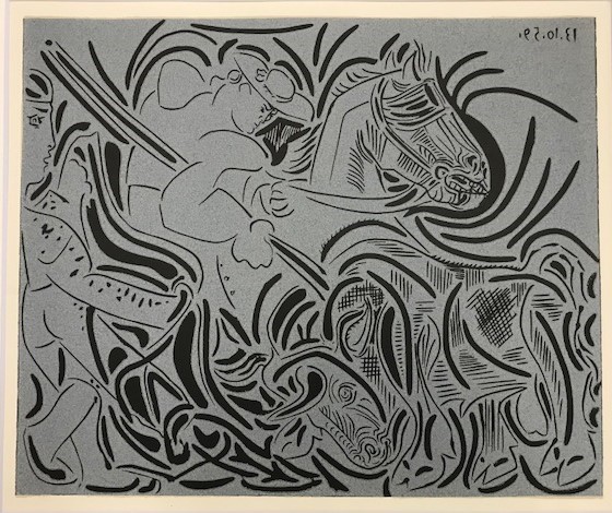 【特価】　≪　　パブロ・ピカソ　　≫ 　LINOLEUM-CUTS【リノカット版画】 　PICADOR GOADING BULL 　 1962年　 PABLO　PICASSO