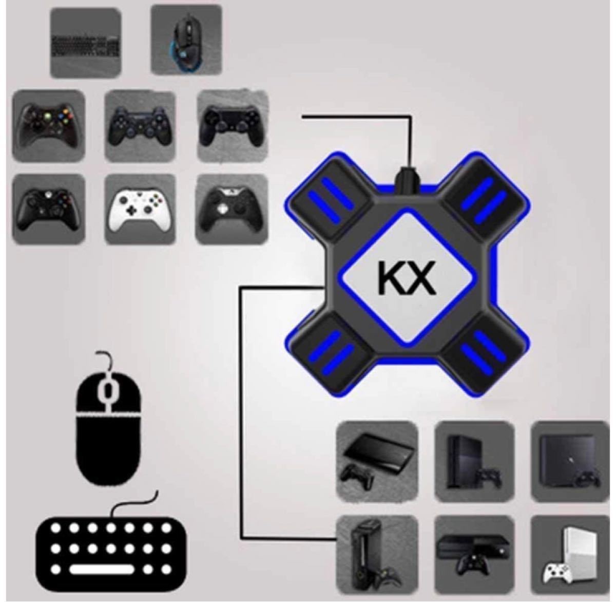 ゲームコンバーター キーボード・マウス接続アダプター KXゲーミングコントローラ