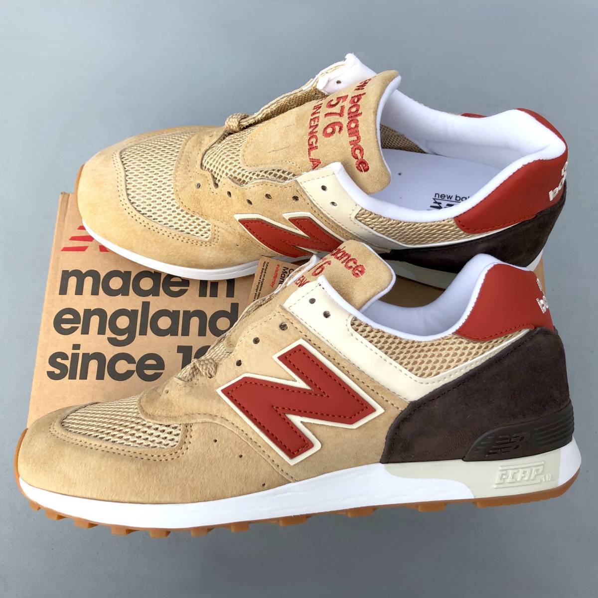 NB直営店限定 UK製 NEW BALANCE M576SE “Eastern Spices Pack” US9.5D 27.5cm スウェード 新品 イギリス英国製 ベージュ×ブラウン×ガム