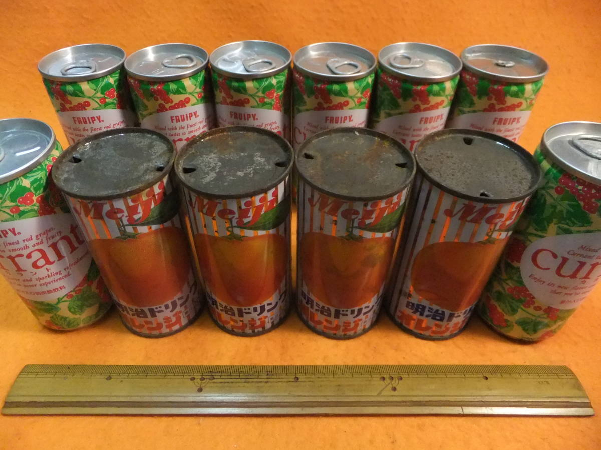 A79* three chome. . day * super rare Pepsi ko ink 1991 year full -pi.ka Ran to empty can 8 piece Meiji drink orange old pull tab less empty can 4 piece 