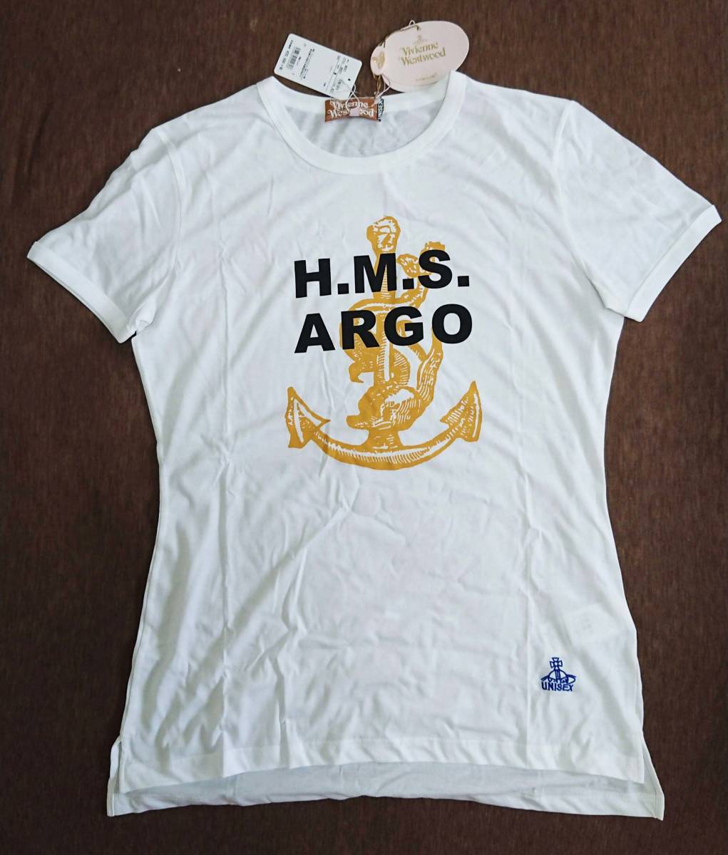 新品 Vivienne Westwood Tシャツ 白 H.M.S. ARGO ユニセックス ヴィヴィアンウエストウッド