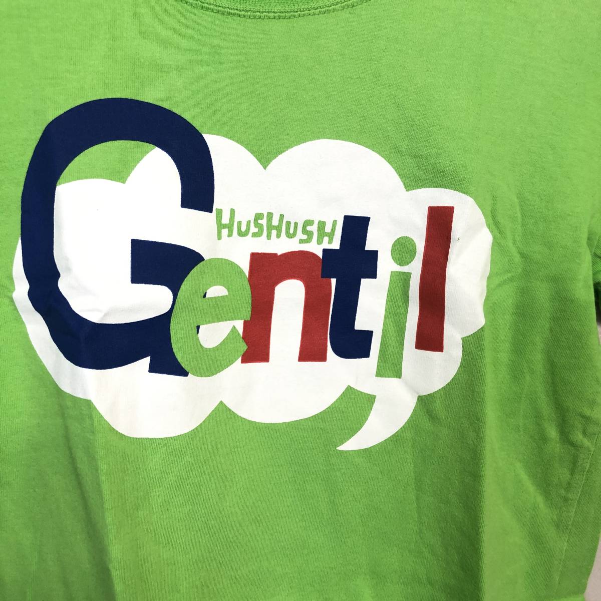 [ ребенок одежда ] HusHush короткий рукав футболка красочный . Logo Apple зеленый 130 размер HusHush детская одежда б/у 