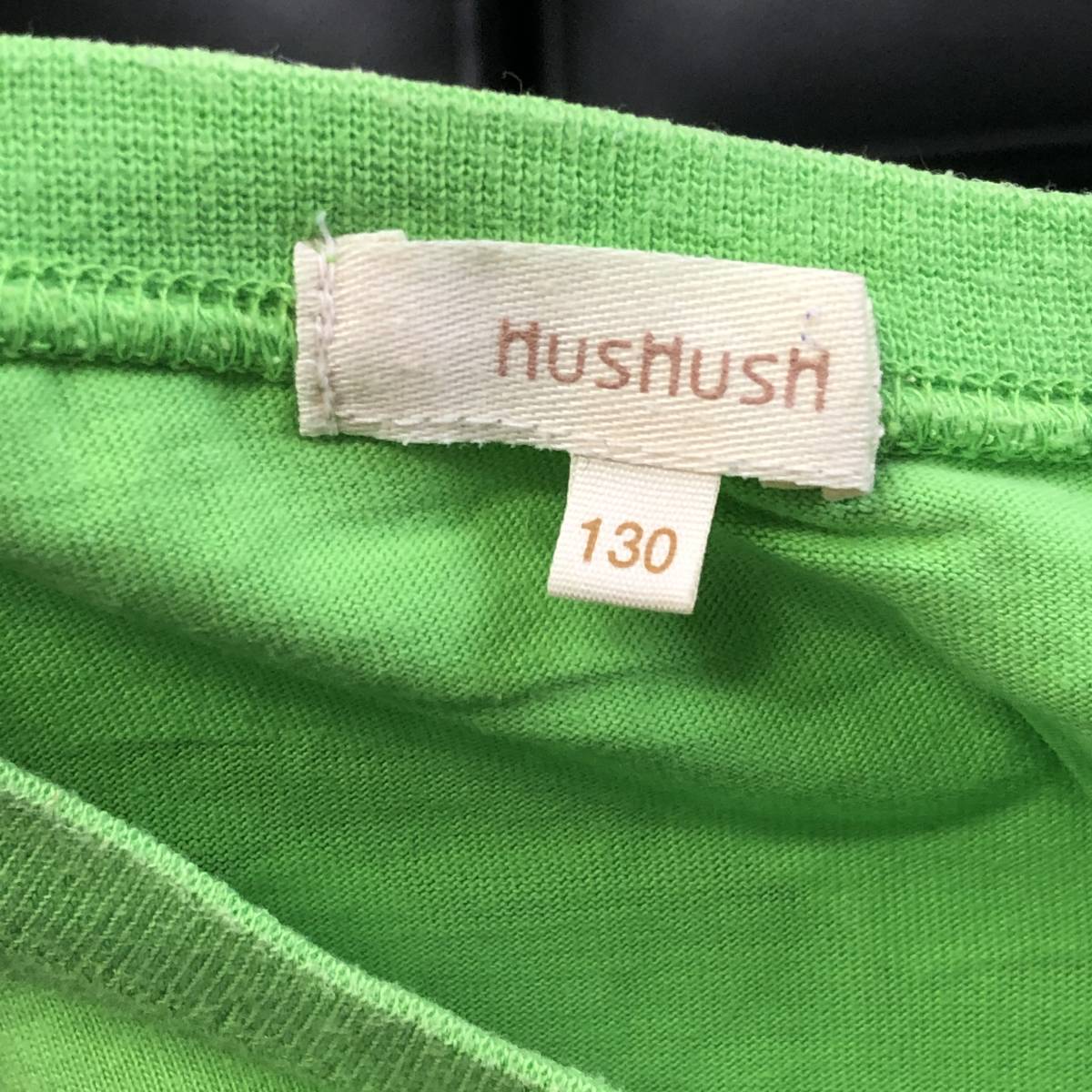 [ ребенок одежда ] HusHush короткий рукав футболка красочный . Logo Apple зеленый 130 размер HusHush детская одежда б/у 