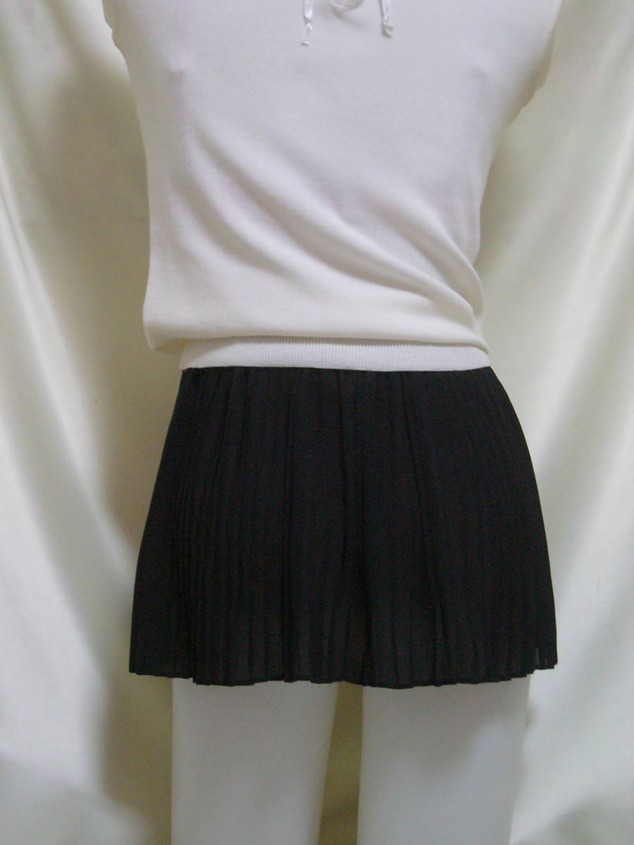 !! Schic . black . pleat. super micro Mini *.. paste see-through ^^!!