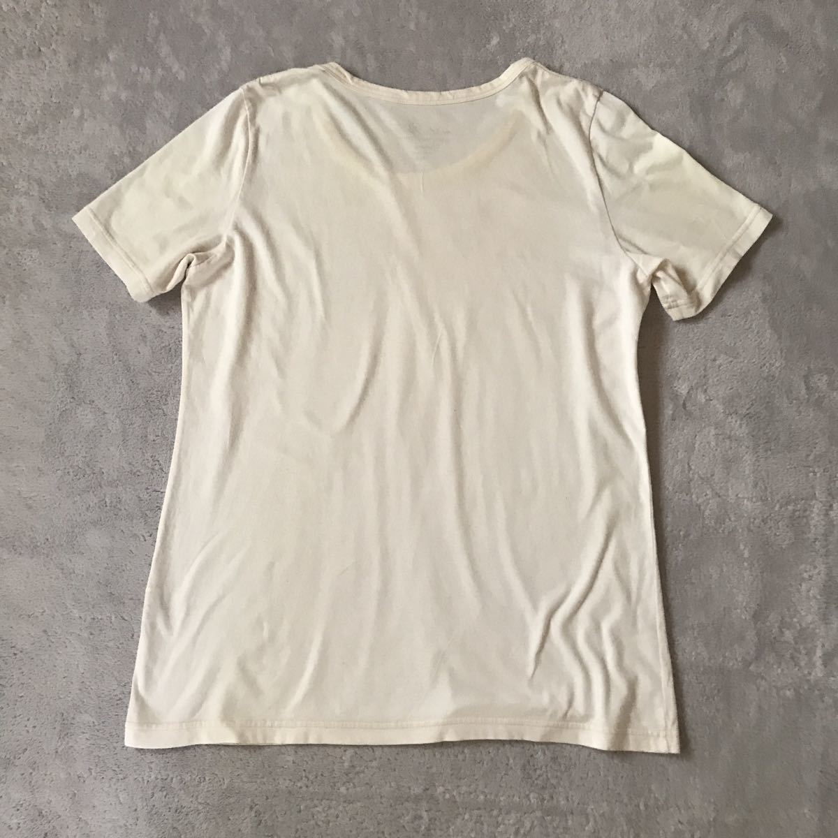 ★nest Robe(ネストローブ）日本製★オーガニックコットン１００％　Tシャツ　キナリ色_画像3