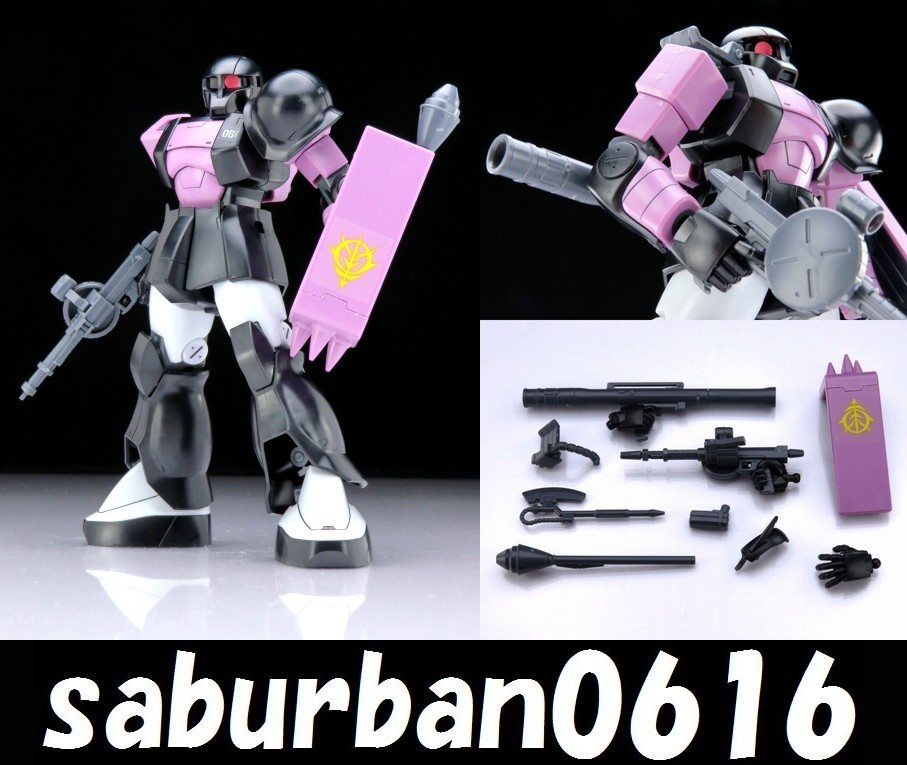 G0102完成品 1/144 HGUC ザクⅠ 06 オルテガ 専用機 黒い三連星 HG MSV 外伝 MS05B ザク1 旧ザク 旧型ザク 量産型 ザク 0079 1st オリジン_画像1