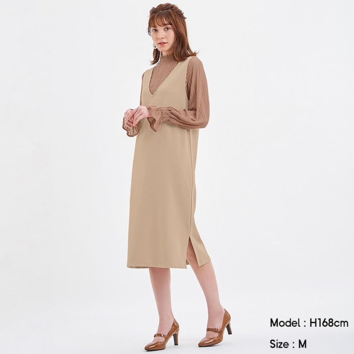 Paypayフリマ Gu ジーユー Vネックジャンパードレス Mサイズ ベージュ ワンピース Paypayフリマ Gu ジーユー Vネックジャンパードレス Mサイズ ベージュ ワンピース