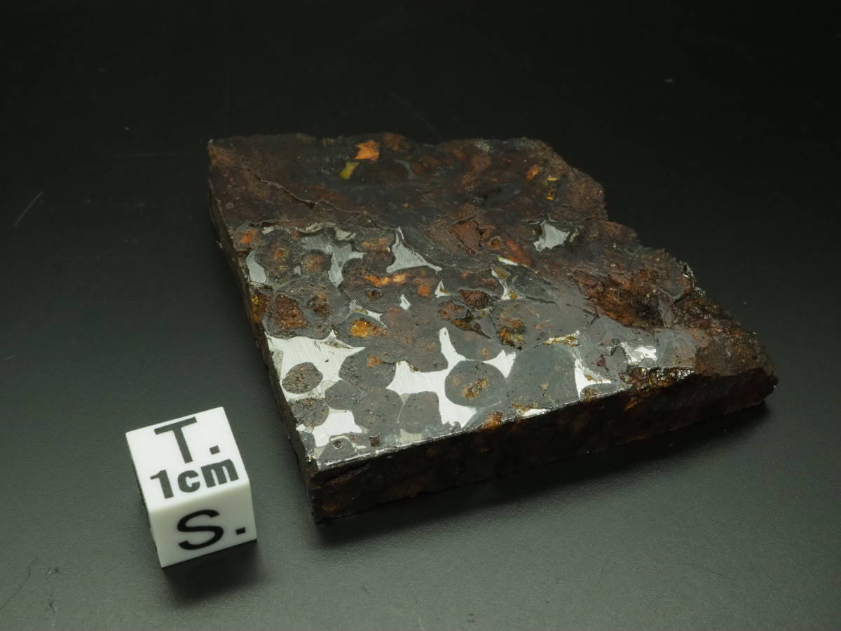 Paypayフリマ パラサイト隕石 セリコ 60 G ケニア共和国産 Sericho 石鉄隕石 パラサイト スライス ペリドット 隕石 鉱物