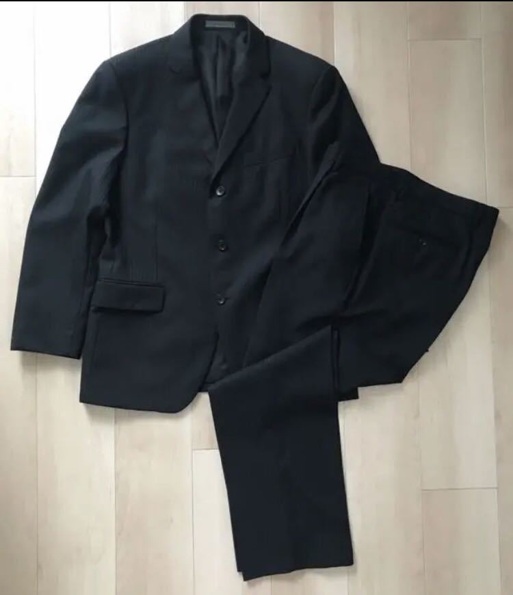 Calvin Klein メンズスーツ　黒　ストライプ