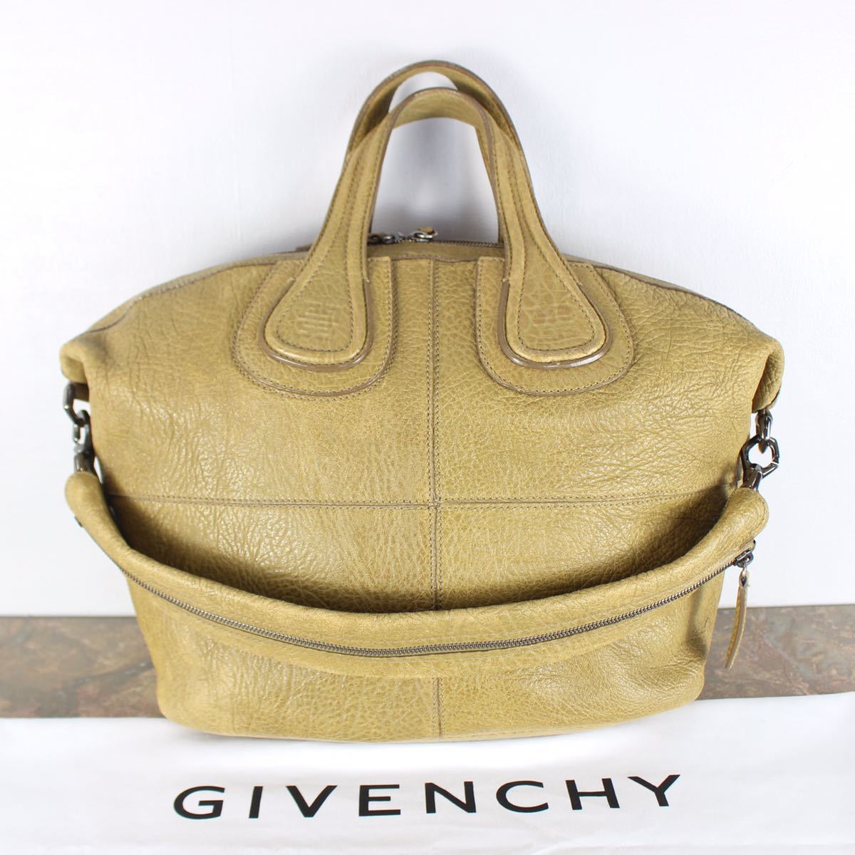 GIVENCHY NIGHTINGALE LEATHER 2WAY SHOULDER BAG MADE IN ITALY