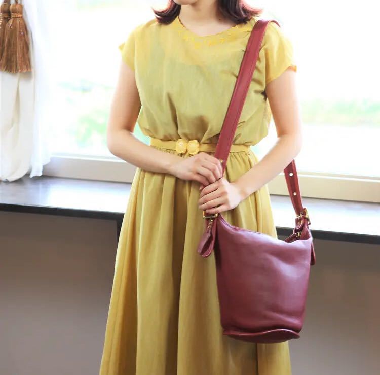 OLD COACH BACKET TYPE LEATHER SHOULDER BAG MADE IN USA/オールド
