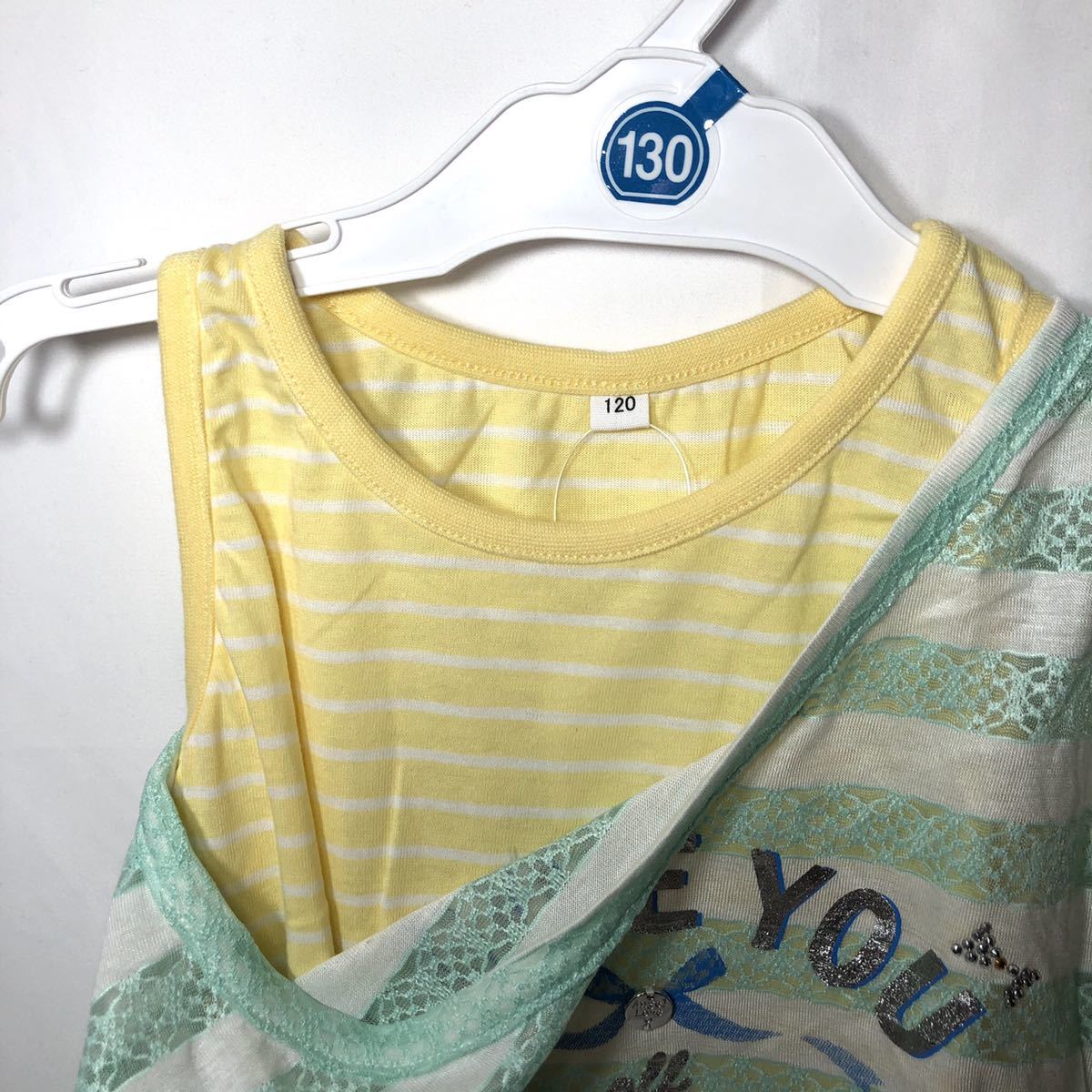 [ new goods ] girl woman . girls Kids piling put on manner short sleeves cut and sewn green child clothes 120