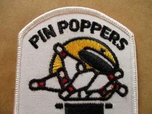 90s ボウリングPIN POPPERS Fair Lanes刺繍ワッペン/アップリケ米国フェアレーンUSAアメリカbowlingヴィンテージ パッチ ピン V143_画像2