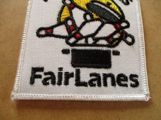 90s ボウリングPIN POPPERS Fair Lanes刺繍ワッペン/アップリケ米国フェアレーンUSAアメリカbowlingヴィンテージ パッチ ピン V143_画像3