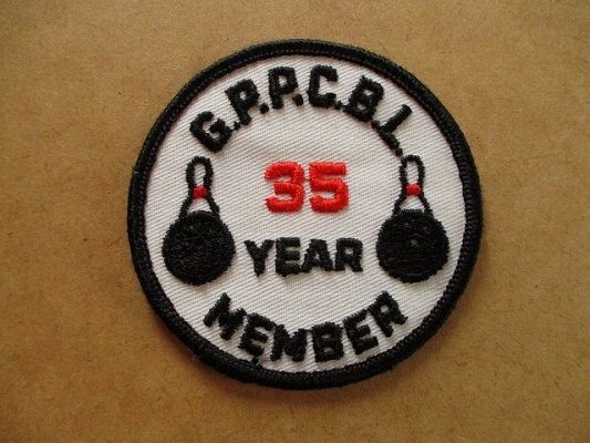 80s GPPCBL 35 YEAR MEMBERボウリング刺繍ワッペン/アップリケ米国ビンテージUSAアメリカbowlingヴィンテージ パッチ シャツPINピン V143_画像1