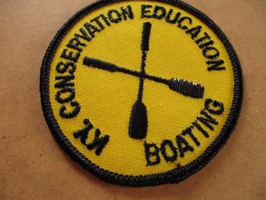 80s KY.CONSERVATION EDUCATION BOATING ボート 刺繍ワッペン/船オール自然マリンスポーツ海スポーツ パッチPATCHESアップリケ V144_画像2