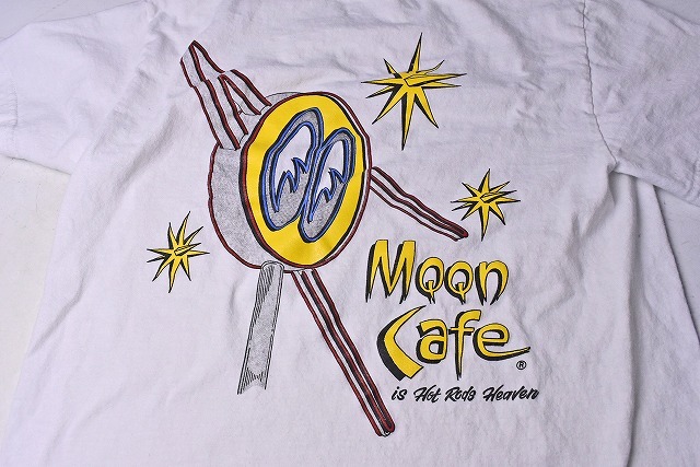 MOONEYES ★ MOON cafe オリジナル Tシャツ ★ 白 ロゴ キャラクター ★ Sサイズ ★_画像2