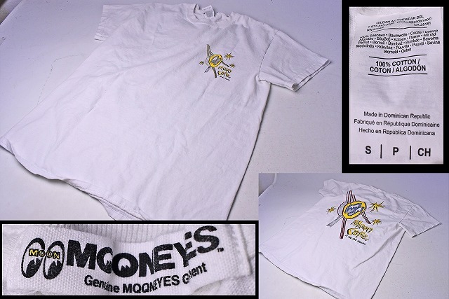 MOONEYES ★ MOON cafe オリジナル Tシャツ ★ 白 ロゴ キャラクター ★ Sサイズ ★_画像1