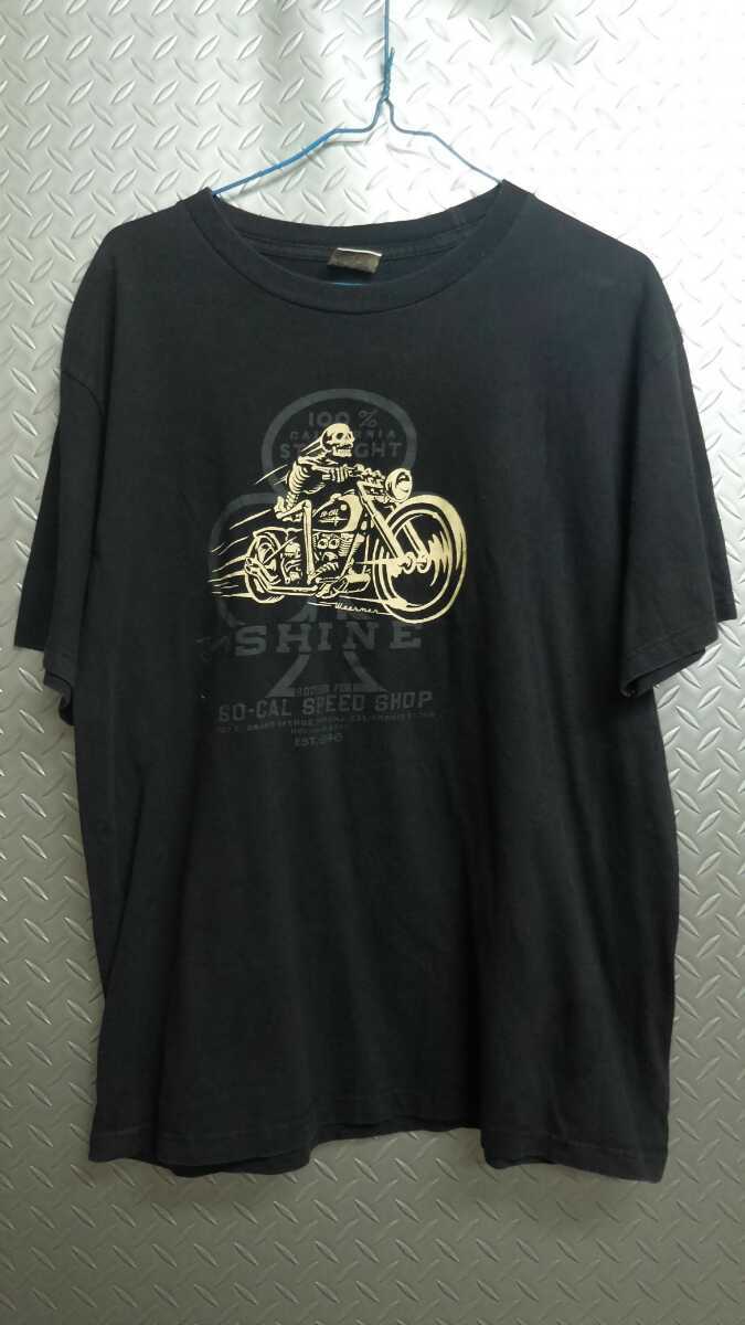 アメリカン古着ホットロッドバイカースタイルビンテージ90's so-cal speed shopスカルライダーTシャツ