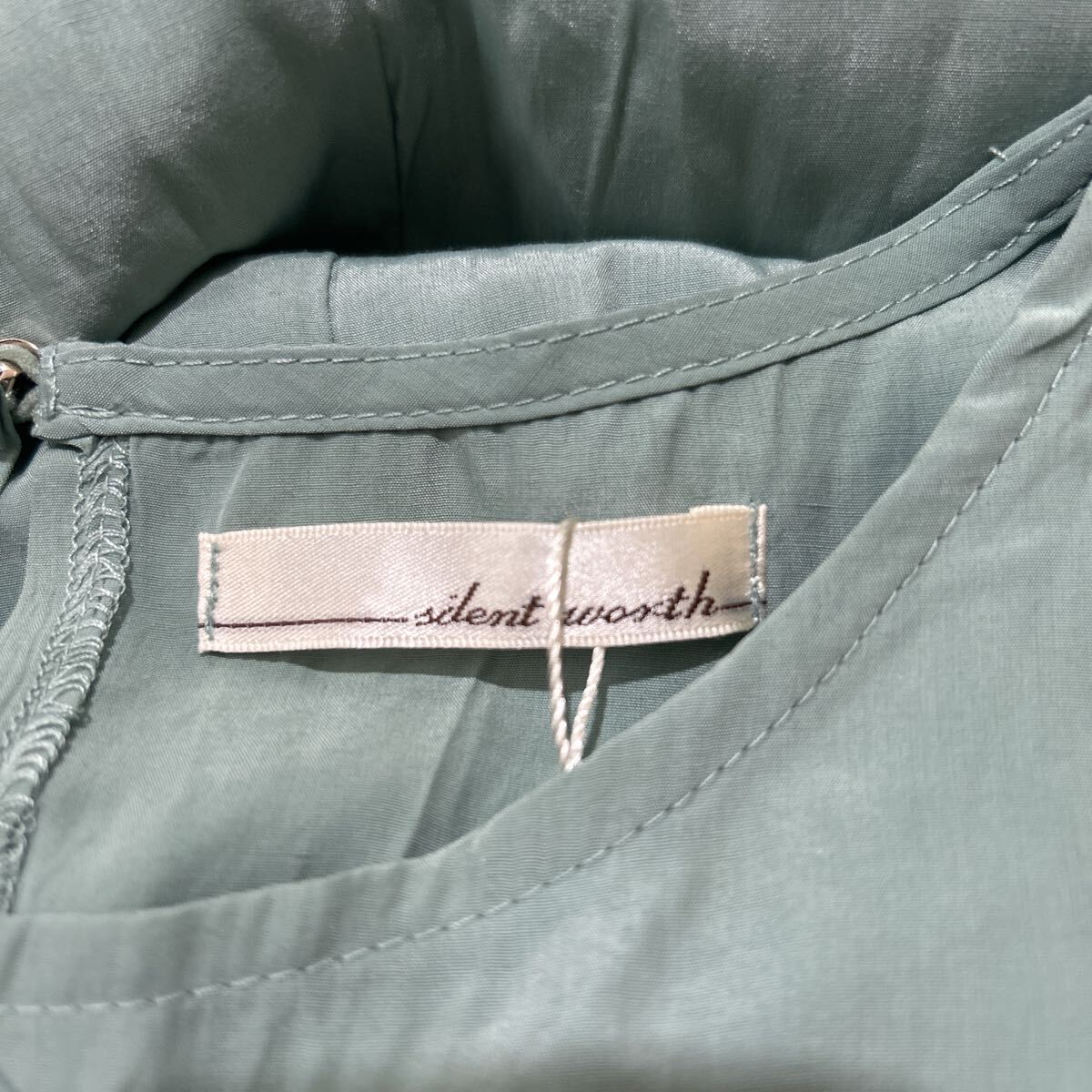 新品 タグ付き 未使用品 silent worth サイレントワース ワンピース ノースリーブ ロングワンピース きれいめ 上品 グリーン 緑 Mサイズ_画像8