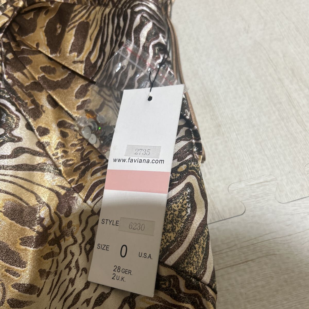 新品 タグ付き 未使用品 Faviana Couture ドレス ロングワンピース ホルターネックドレス きれいめ 高級感 ブラウン 0サイズ XSサイズ_画像4