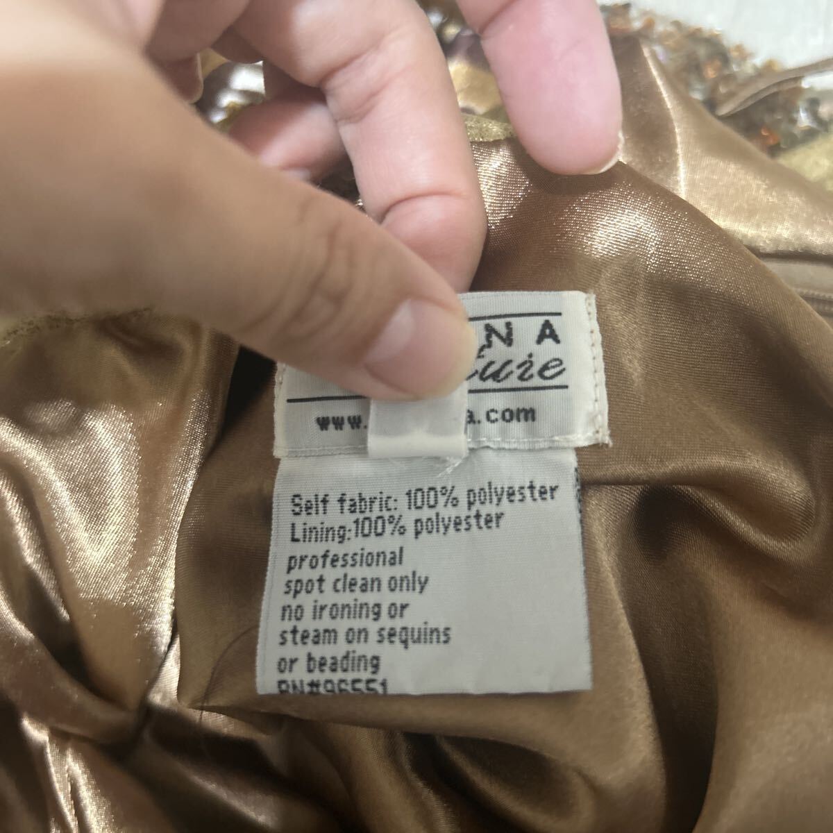 新品 タグ付き 未使用品 Faviana Couture ドレス ロングワンピース ホルターネックドレス きれいめ 高級感 ブラウン 0サイズ XSサイズ_画像6