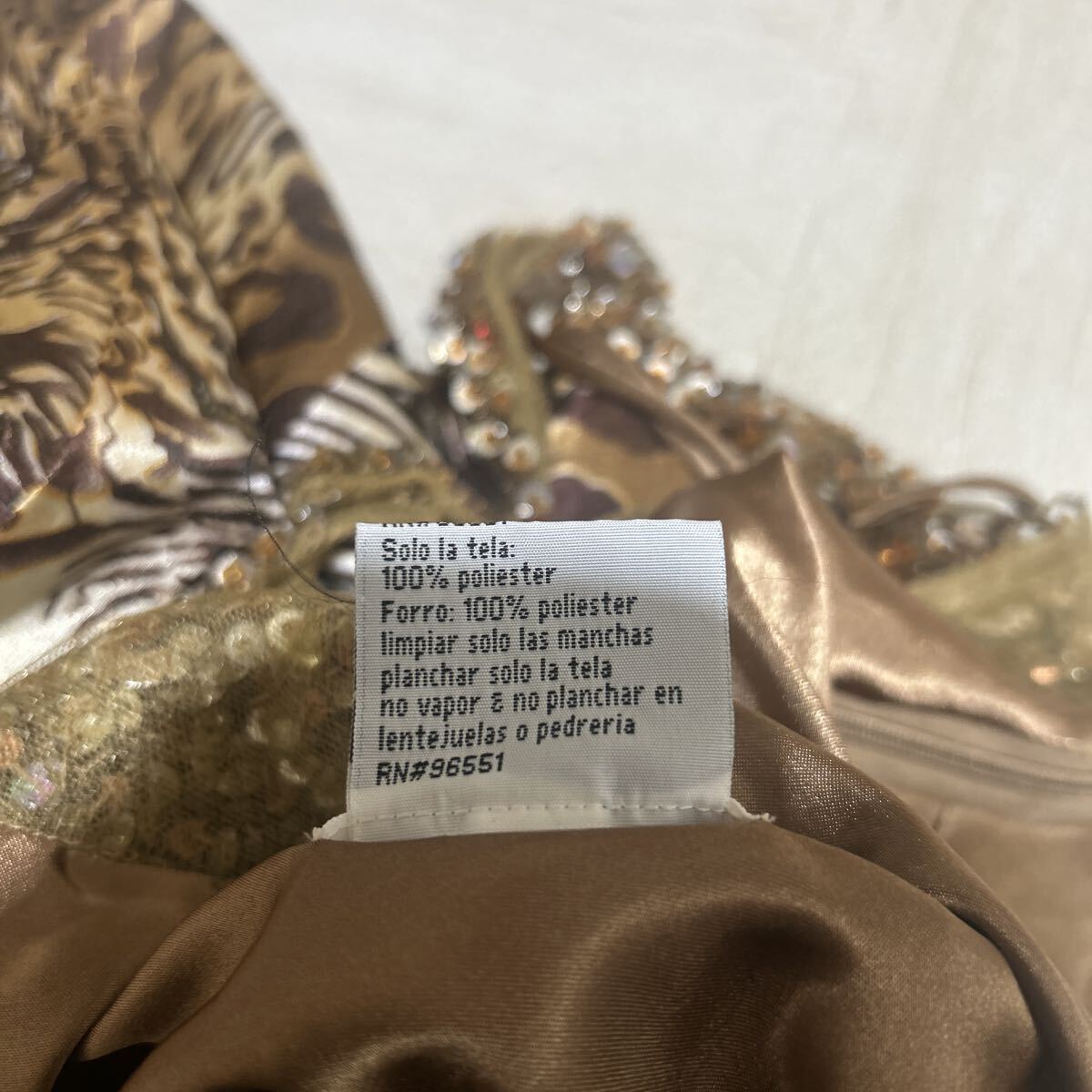 新品 タグ付き 未使用品 Faviana Couture ドレス ロングワンピース ホルターネックドレス きれいめ 高級感 ブラウン 0サイズ XSサイズ_画像7