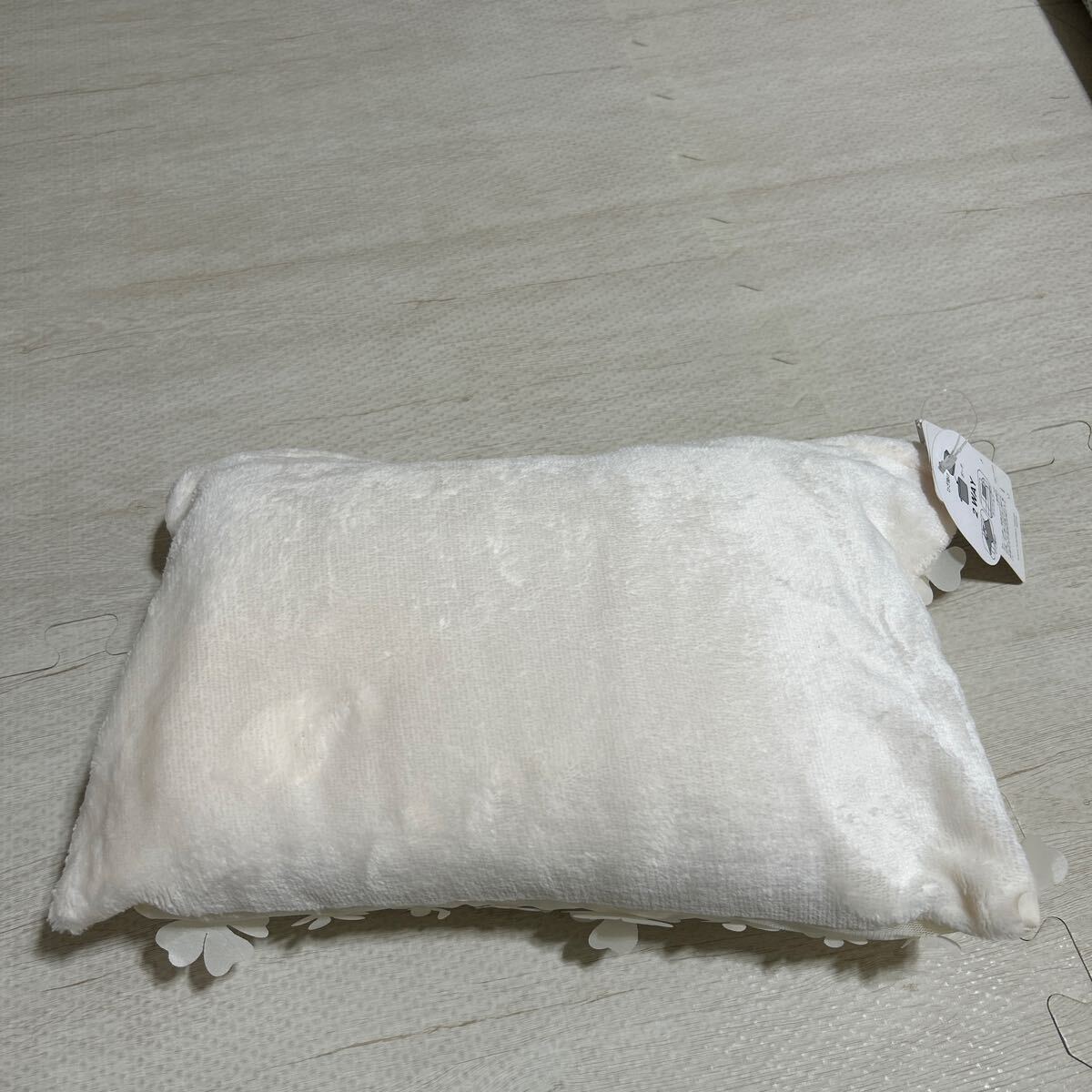 新品 タグ付き 未使用品 francfranc フランフラン チュール ポータブルスロー クッション ブランケット ポーチ 2way ホワイト 白_画像3