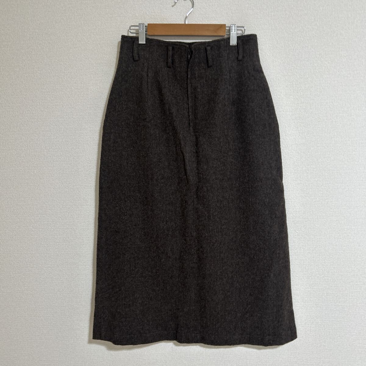 定価17,000円 新品 タグ付き 未使用品 coulage スカート ロング丈 タイトスカート きれいめ 起毛 秋冬 ウール100% ブラウン 茶色 Mサイズ_画像5