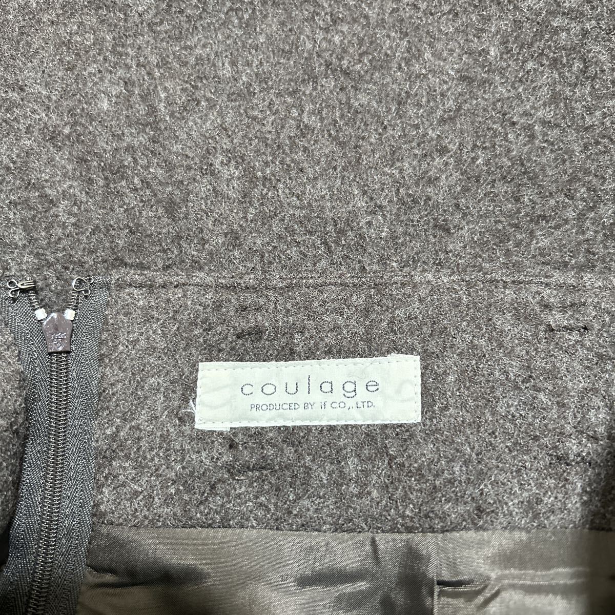 定価17,000円 新品 タグ付き 未使用品 coulage スカート ロング丈 タイトスカート きれいめ 起毛 秋冬 ウール100% ブラウン 茶色 Mサイズ_画像6