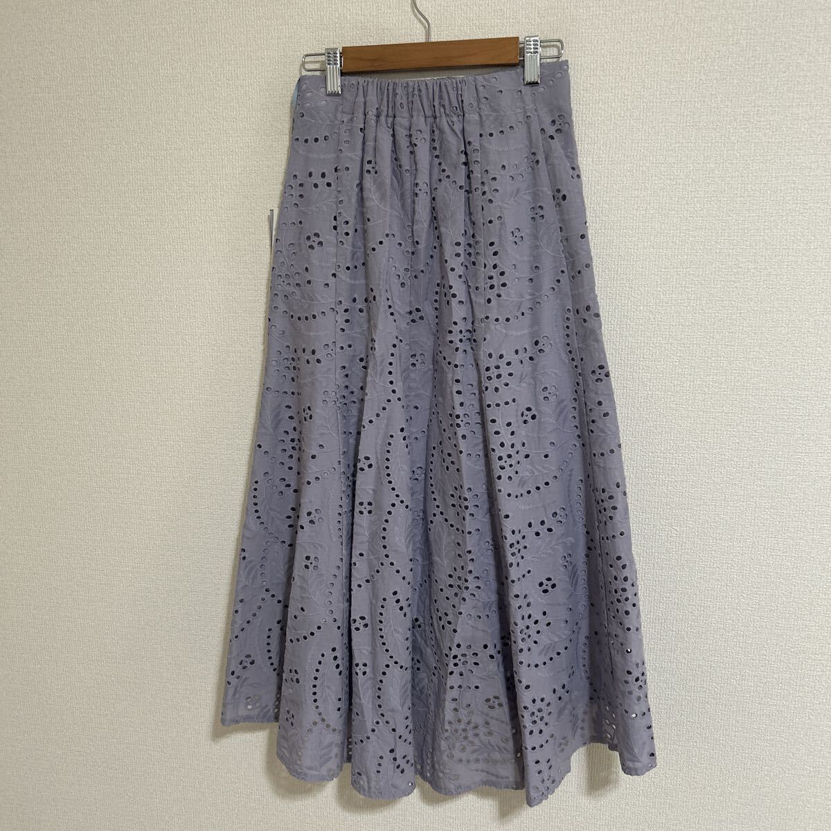 定価12,100円 新品 タグ付き 未使用品 MERCURYDUO マーキュリーデュオ スカート ロング レース きれいめ 上品 パープル 紫 Sサイズ_画像5