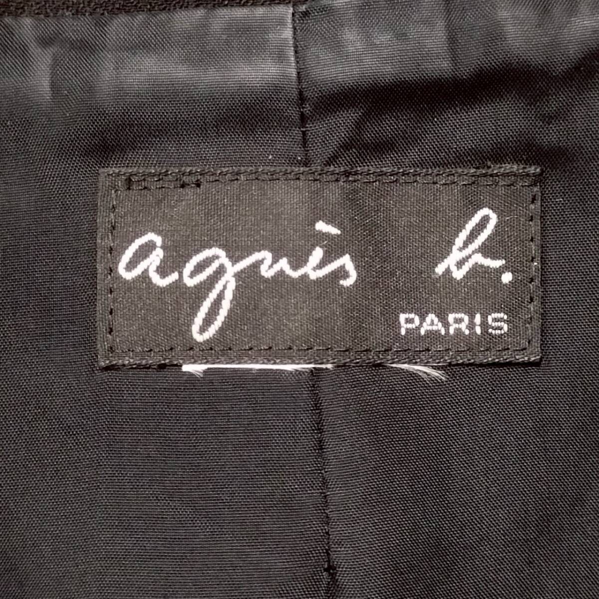 日本製 agnes b. アニエスベー レディース テーラードジャケット ブラック フォーマル 上品 シンプル Mサイズ 通勤 通学 フォーマル_画像7