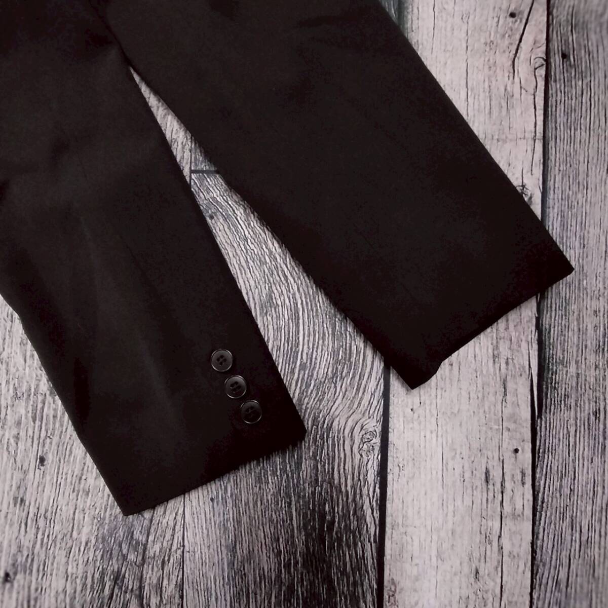 日本製 agnes b. アニエスベー サンライズ テーラードジャケット ウール100% ブラック レディース Mサイズ フォーマル 通勤 上質ウール_画像6