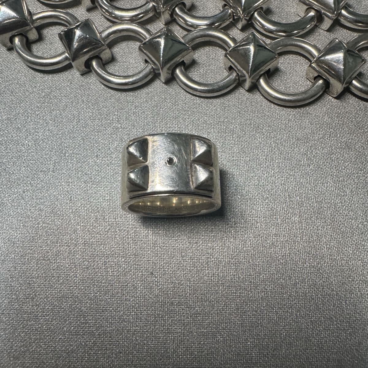 HERMES エルメス コリエドシアンGM Ag925 シルバー　50 Herms Collier de chien ring コリエ・ド・シアン リング シルバー925 メドール_画像1