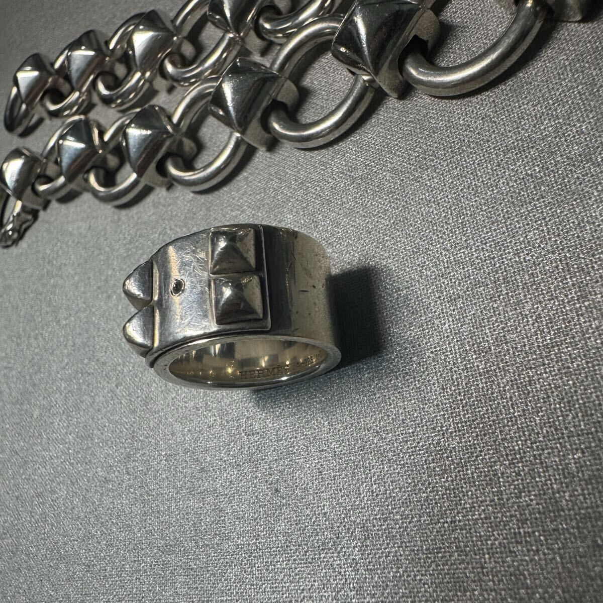HERMES エルメス コリエドシアンGM Ag925 シルバー　50 Herms Collier de chien ring コリエ・ド・シアン リング シルバー925 メドール_画像2