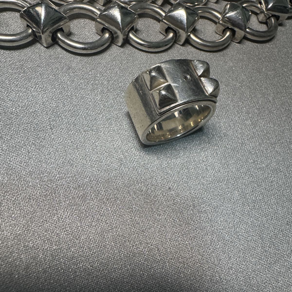HERMES エルメス コリエドシアンGM Ag925 シルバー　50 Herms Collier de chien ring コリエ・ド・シアン リング シルバー925 メドール_画像3