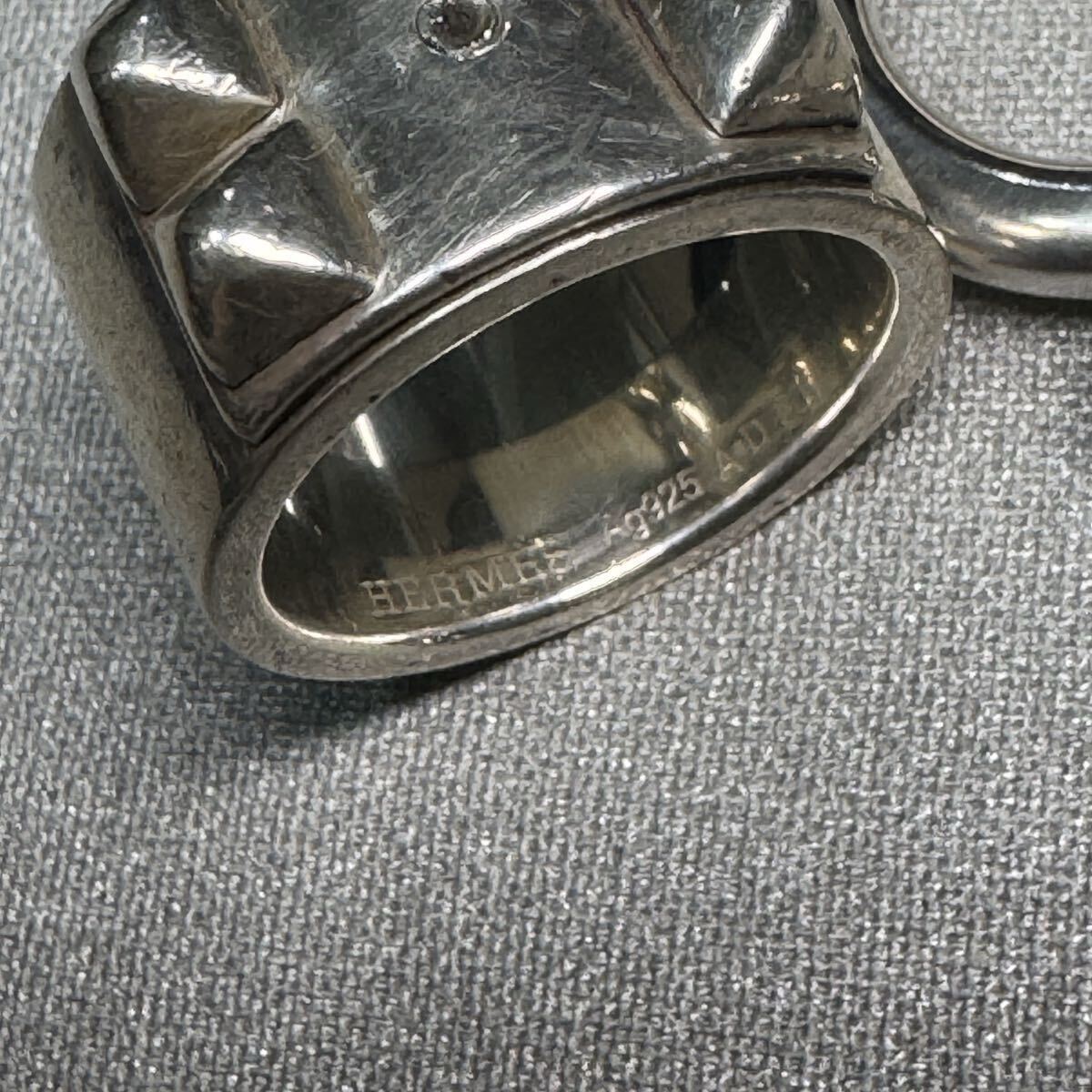 HERMES エルメス コリエドシアンGM Ag925 シルバー　50 Herms Collier de chien ring コリエ・ド・シアン リング シルバー925 メドール_画像6