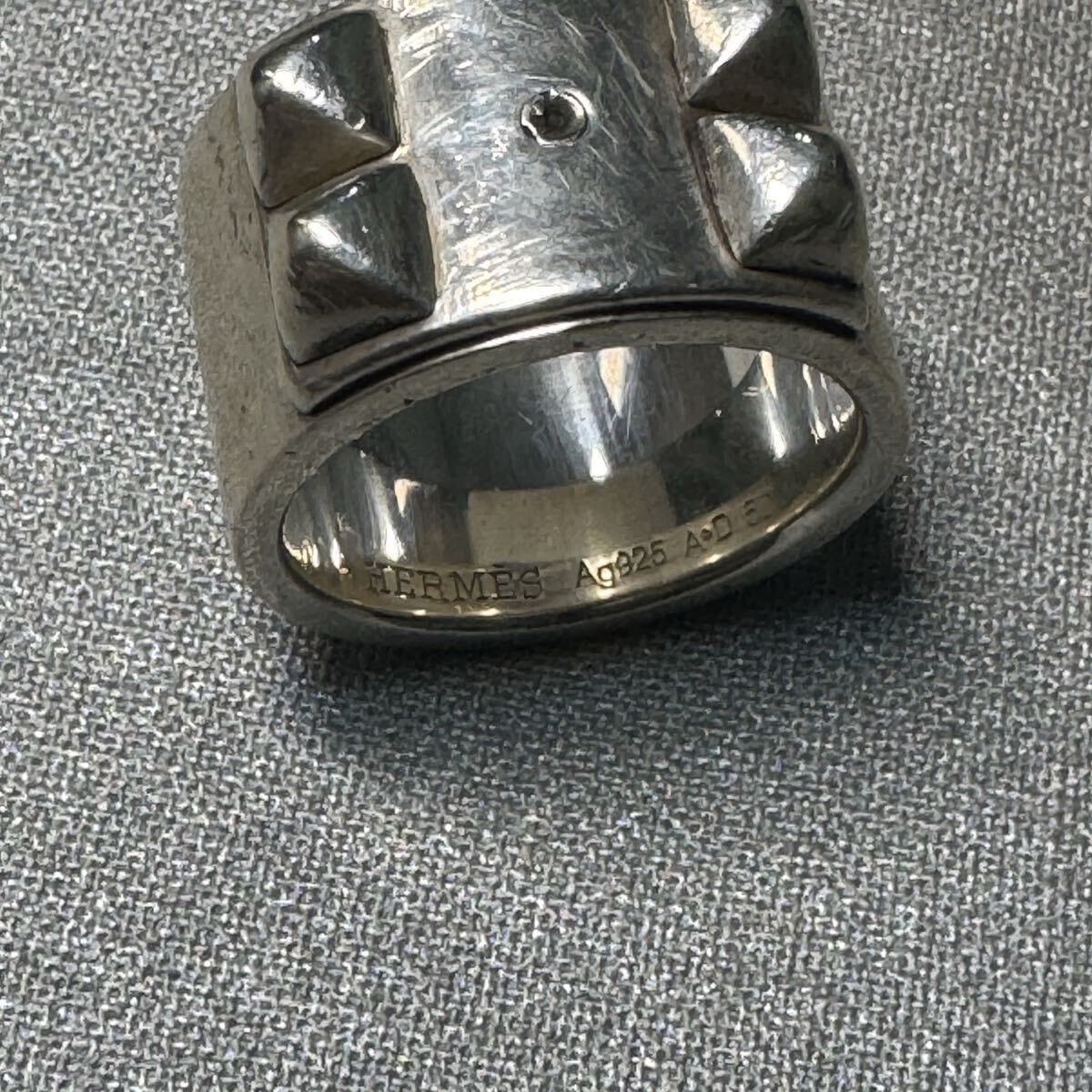HERMES エルメス コリエドシアンGM Ag925 シルバー　50 Herms Collier de chien ring コリエ・ド・シアン リング シルバー925 メドール_画像8
