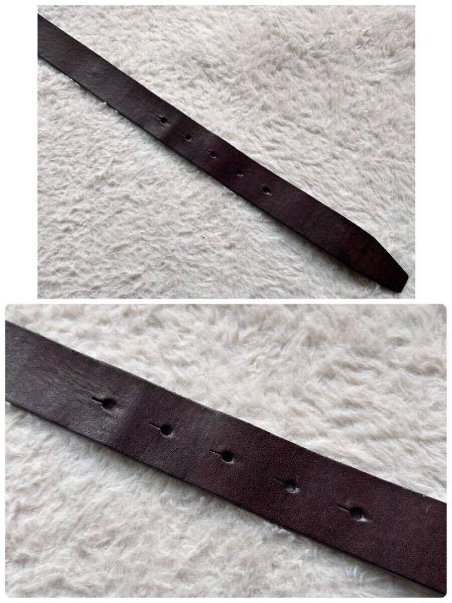【溢れ出る高級感 極美品】BRUNELLO CUCINELLI ブルネロクチネリ レザーベルト 本革 金具バックル ブラウン 茶色 イタリア製 入手困難品_画像6