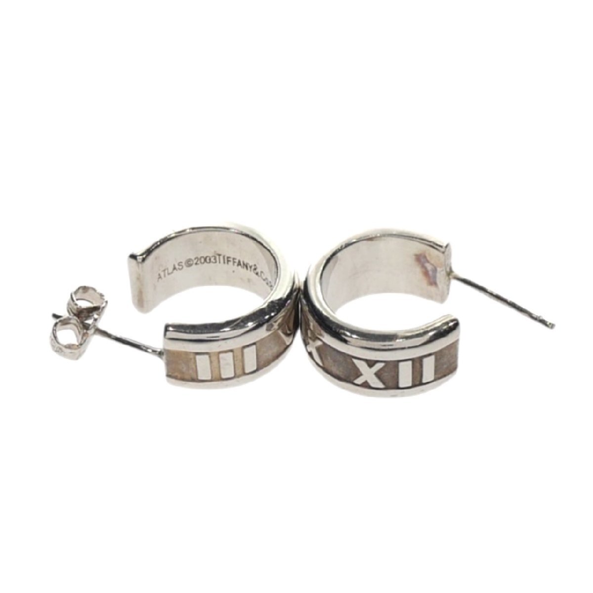 1円スタート 美品 TIFFANY&Co. ティファニー アトラスフープ ピアス SV925 スターリング SILVER シルバー 耳飾り アクセサリー レディース_画像3
