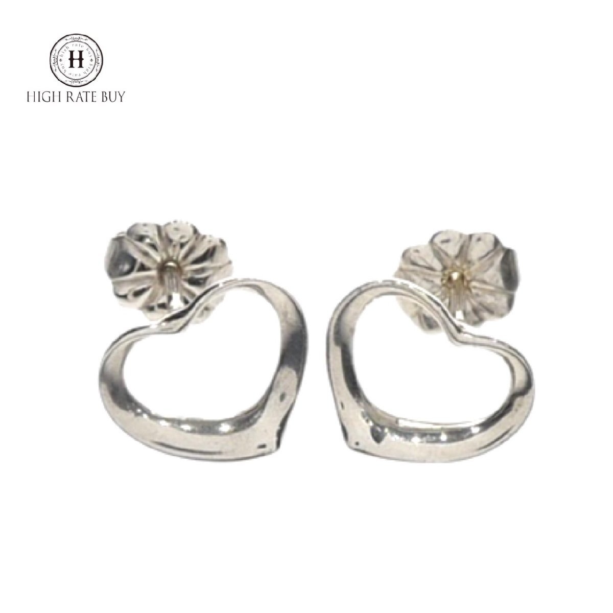 1円スタート 美品 TIFFANY&Co. ティファニー エルサペレッティ オープンハートピアス SV925 スターリングシルバー アクセサリー レディース_画像1