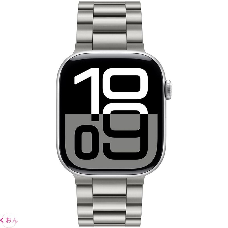 チタンカラー 46mm スタイリッシュステンレス鋼 金属製 アップル ウォッチ Apple Watch series 11(2025)/ 10 バンド ベルト_画像5