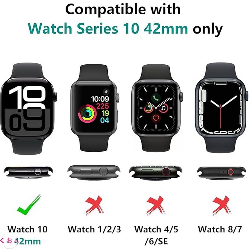 5枚セット 42mm PC + 強化ガラス 一体型 装着簡単 アップル ウォッチ Apple Watch series 11（2025）/ 10 耐衝撃 全面保護 ケース カバー_画像6