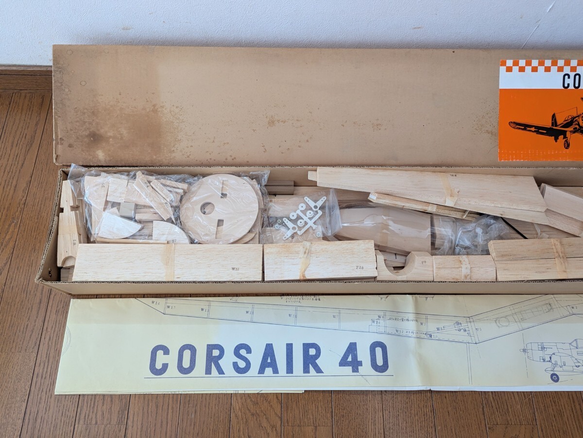 ＜貴重キットト！＞■生田無線　F-4U コルセア45 バルサキット 全長1070mm 翼長1500mm ■3653_画像2