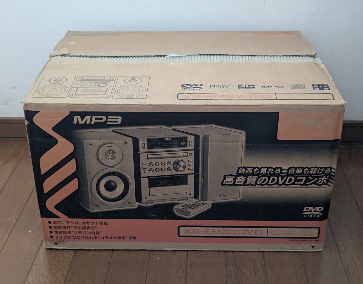 【通電OK！】■AIWA DVD/CD カセット ラジオコンポ XR-EM33DVD■99-1031_画像1