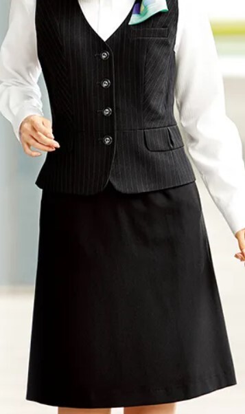 【新品】BONMAX_7号_Aラインスカート（16：ブラック/黒）AS2258/ボンマックス/かわいい会社事務服/おしゃれOL制服_画像2