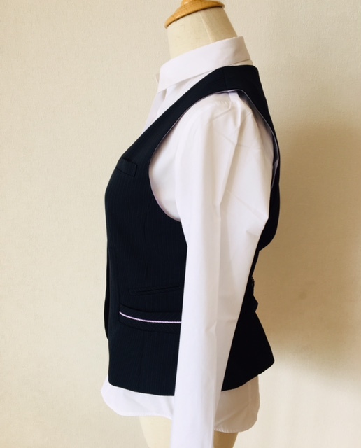 ※Cランク※【中古】SELERY_11号ベスト(ストライプ)03811/セロリー/かわいいOL制服/おしゃれ会社事務服 _画像3