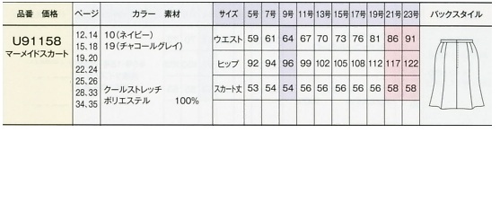 ※Bランク※【中古】15号　UNILADY （ネイビー）U91158/マーメイドスカート/かわいい会社事務服/おしゃれOL制服 _画像6