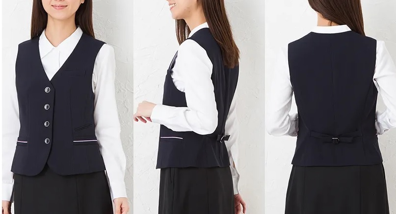 ※Cランク※【中古】SELERY_11号ベスト(ストライプ)03811/セロリー/かわいいOL制服/おしゃれ会社事務服 _画像5